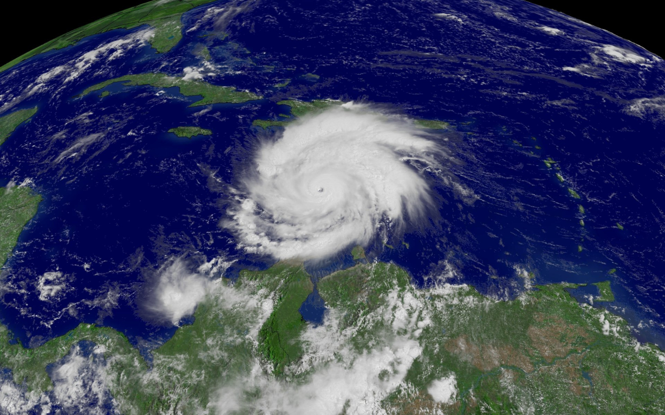 Hurricane Ivan in the central Caribbean Sea south of Haiti