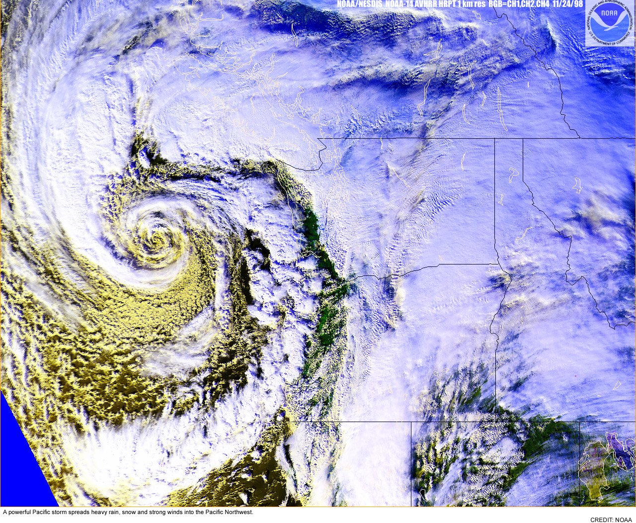 A powerful Pacific storm spreading rain, snow and heavy winds into the PacificNorthwest