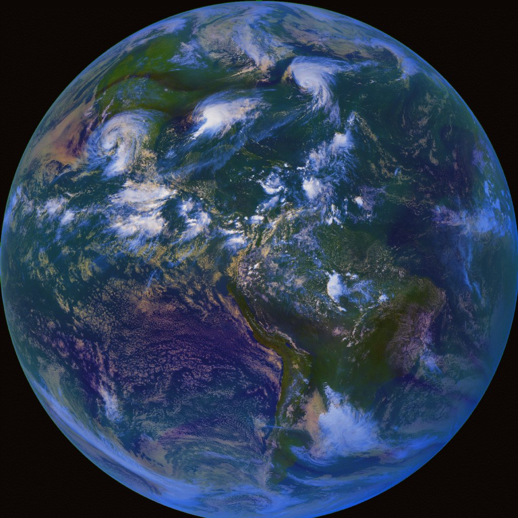 A western hemisphere image from a GOES satellite