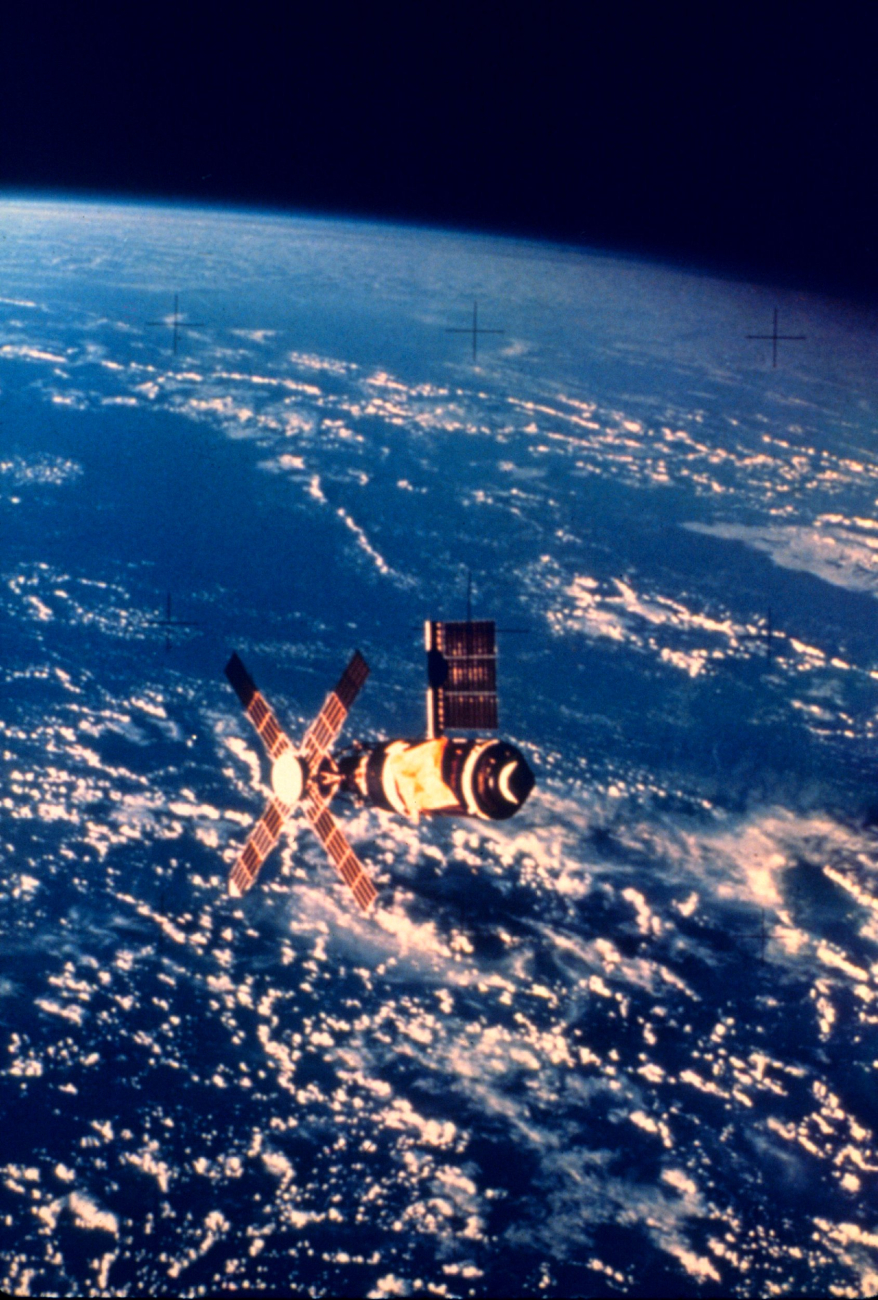 Satellite apparently photographed from space shuttle