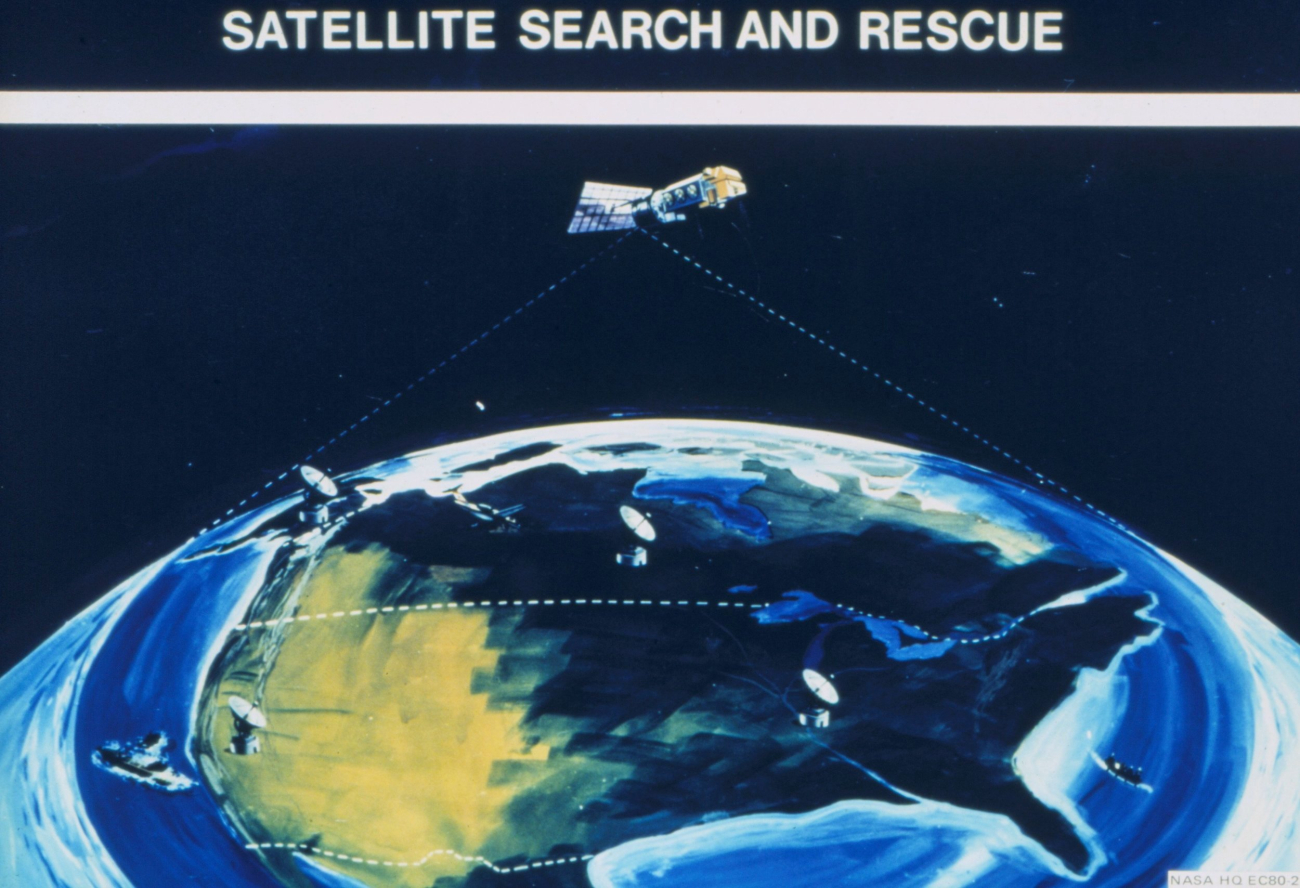 Diagram of Satellite Search and Rescue (SARSAT) concept