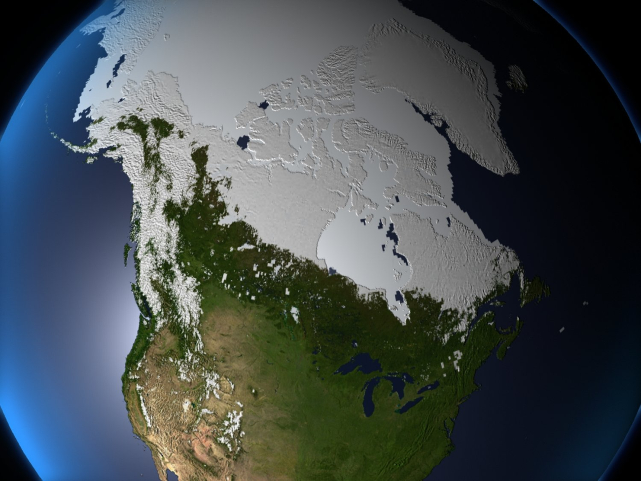This image shows the North American snow cover on April 30, 2010