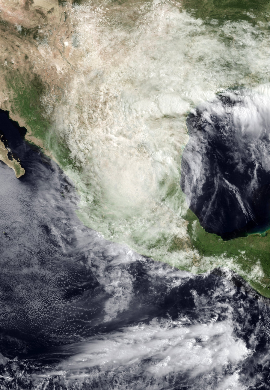 Tropical storm Alex covering much of Mexico with rain and winds
