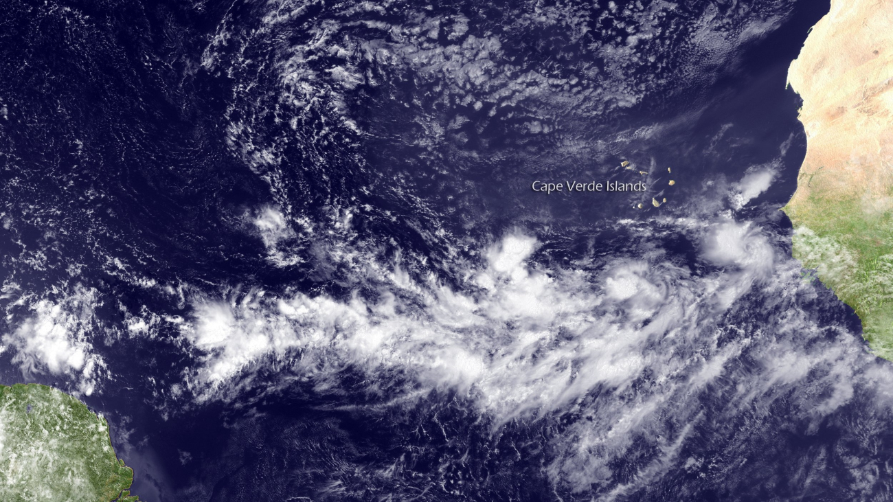 A tropical system forms off Africa just north of the Intertropical ConvergenceZone (ITCZ)