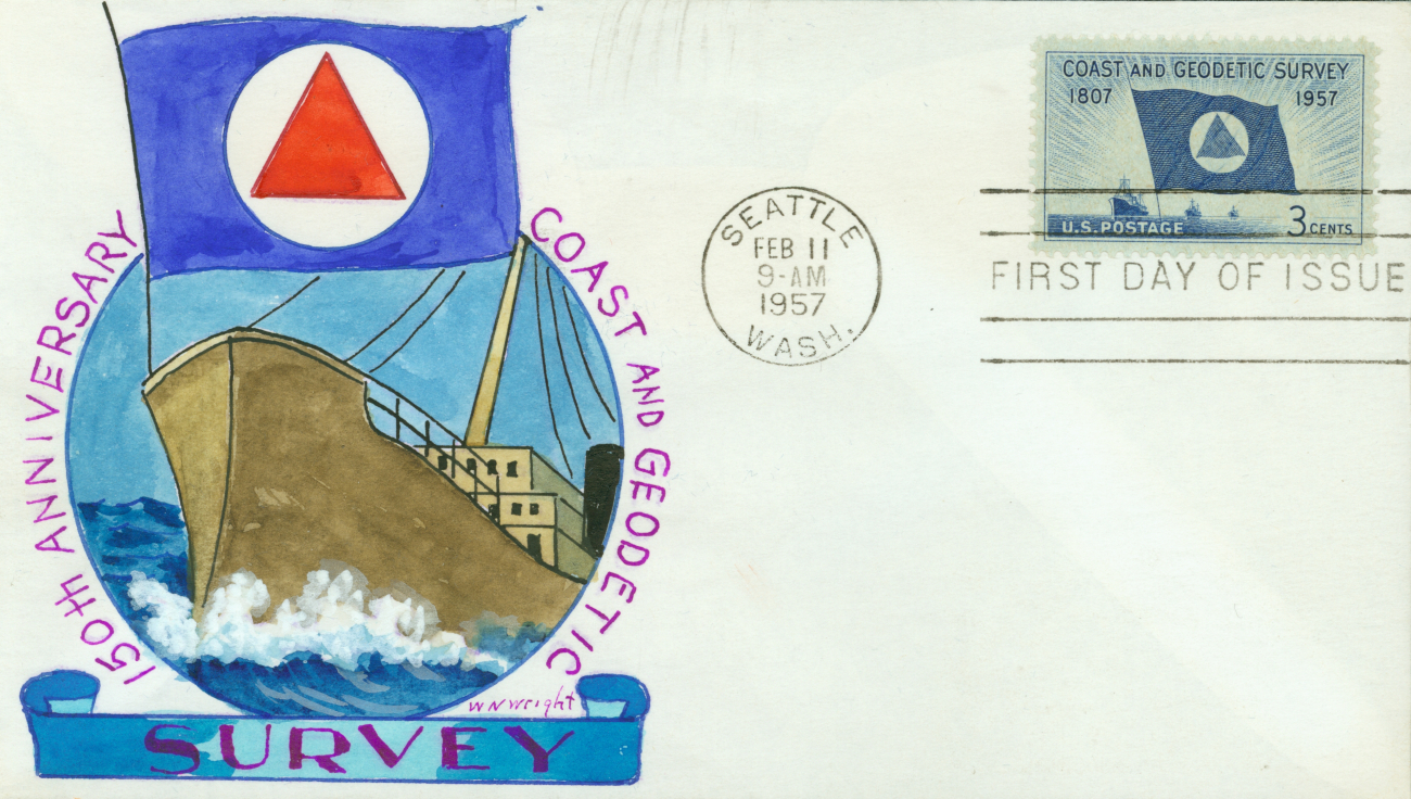 First day cover with Coast and Geodetic Survey commemorative stamp