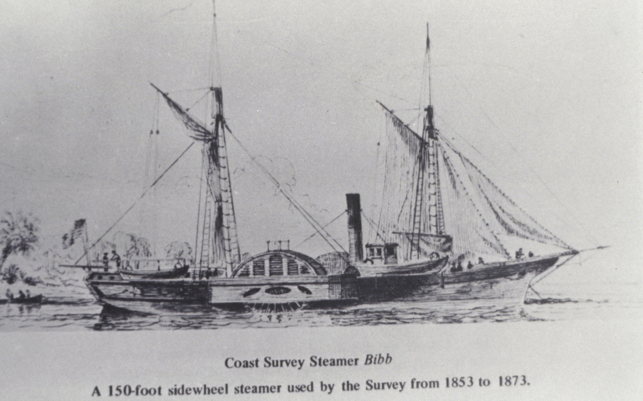 Coast Survey Steamer BIBB as sketched by Xanthus Smith