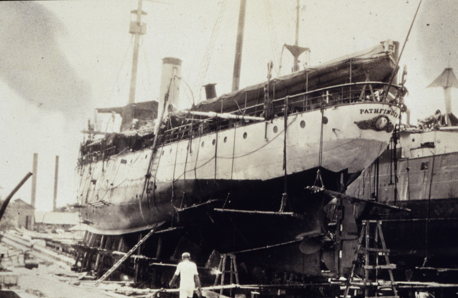 Coast and Geodetic Survey Ship PATHFINDER in ship yard