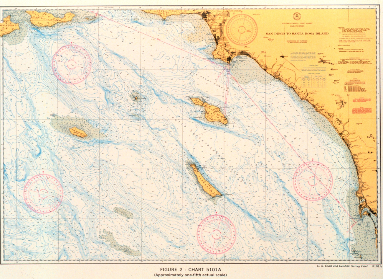 New type chart, San Diego to Santa Cruz Island, California, 1936