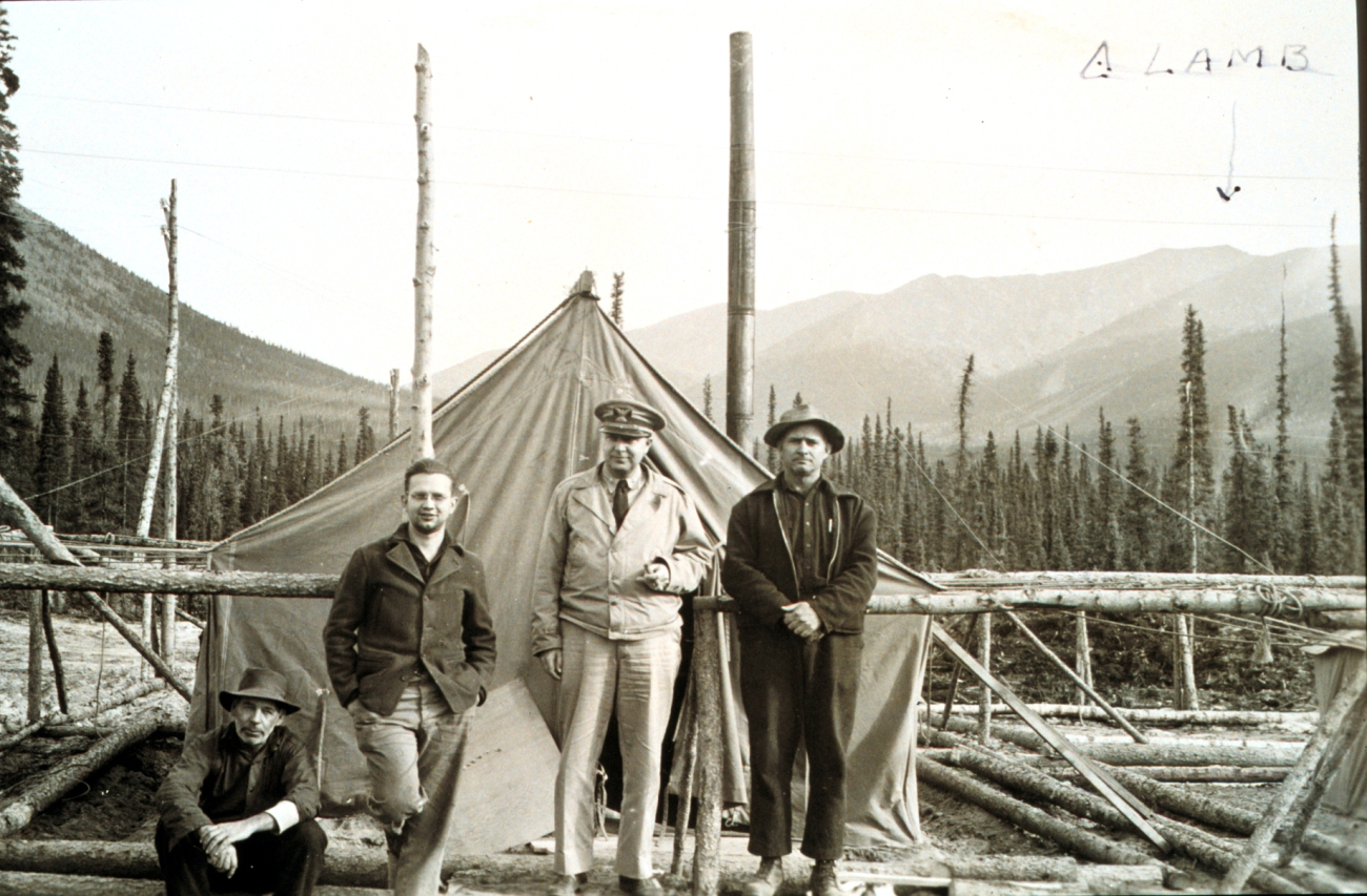 Office tent at camp at Mile Post 253 on the Alcan Highway