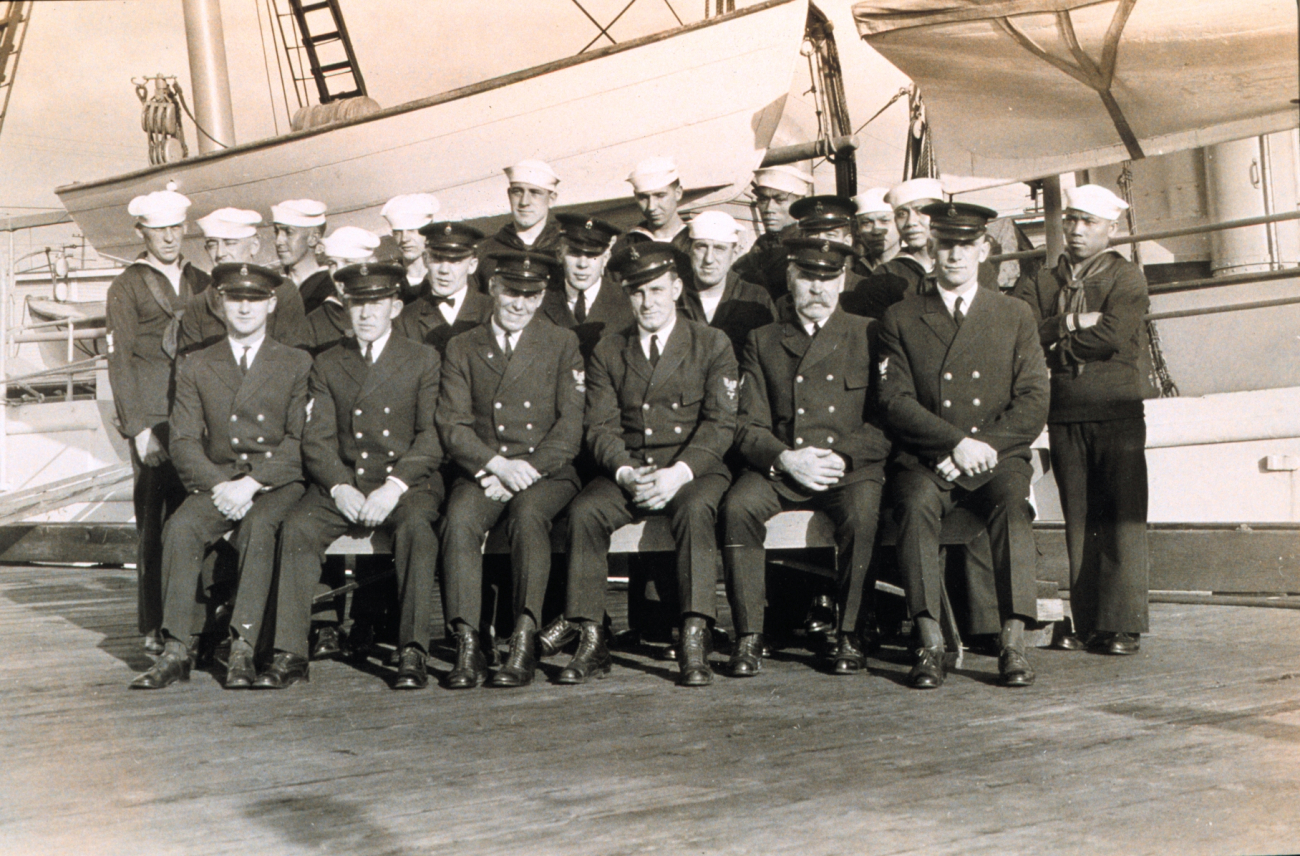 Unidentified chief petty officers and crew of unidentified C&GS; ship