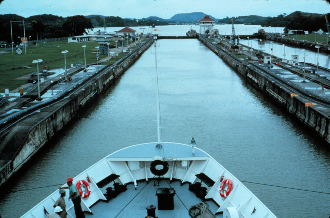 NOAA Ship RESEARCHER passing through the Panama Canal