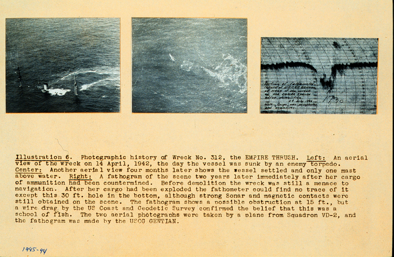 Ship on Nantucket Shoals that was subsequently blown up