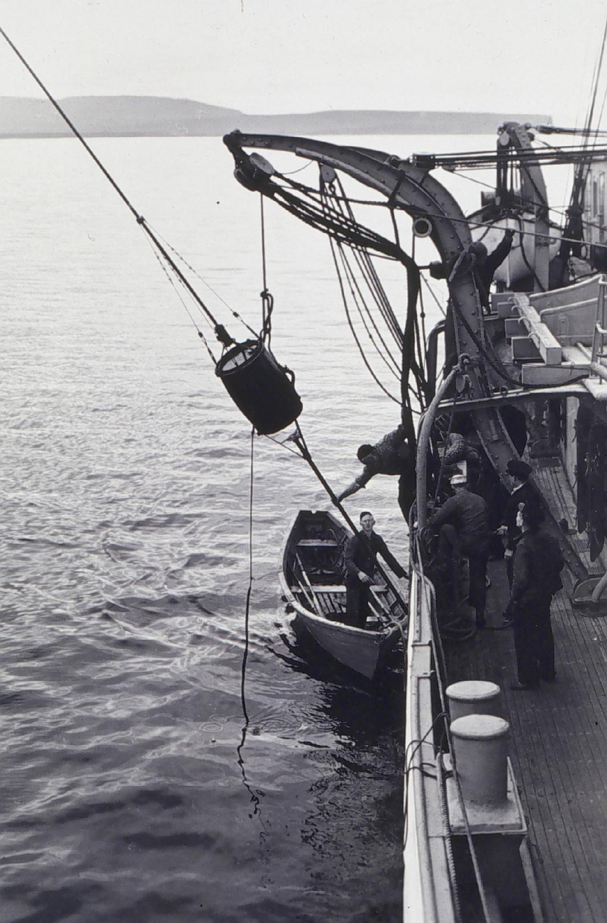 Vincent type sono-radio-buoy being deployed from the GUIDE