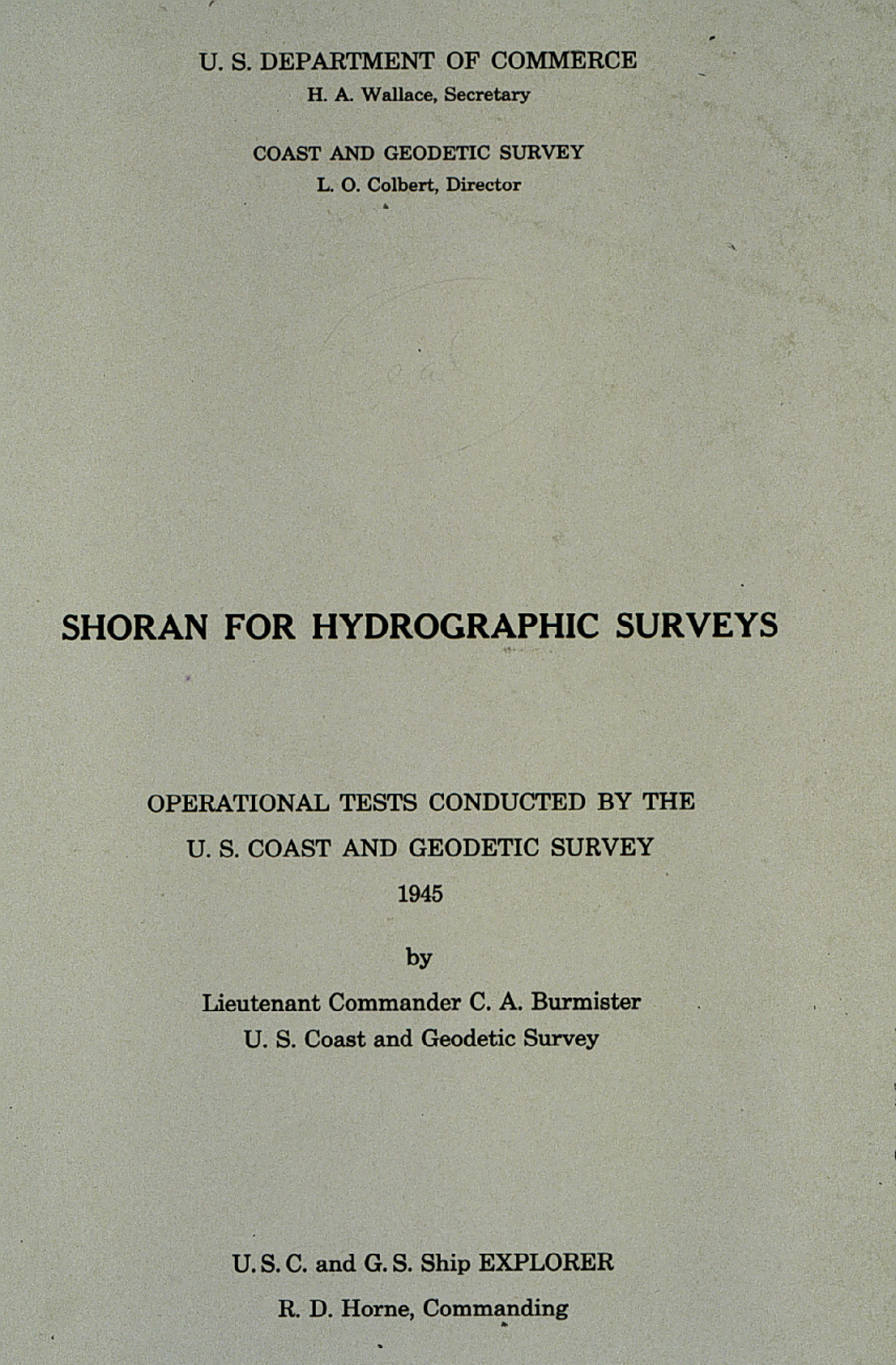 Front page of first report detailing tests of Shoran by C&GS