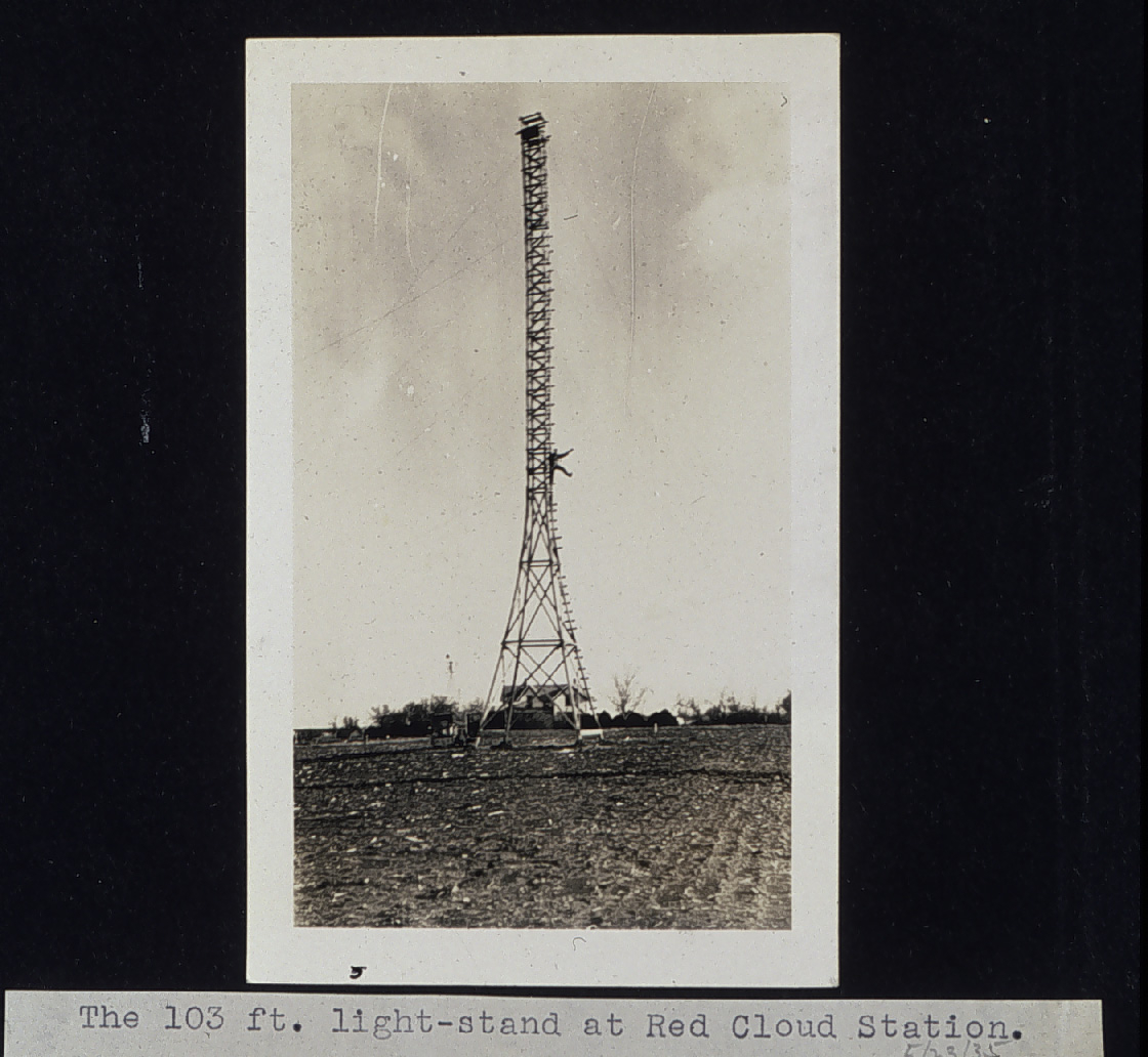 103-foot light stand at Station Red Cloud