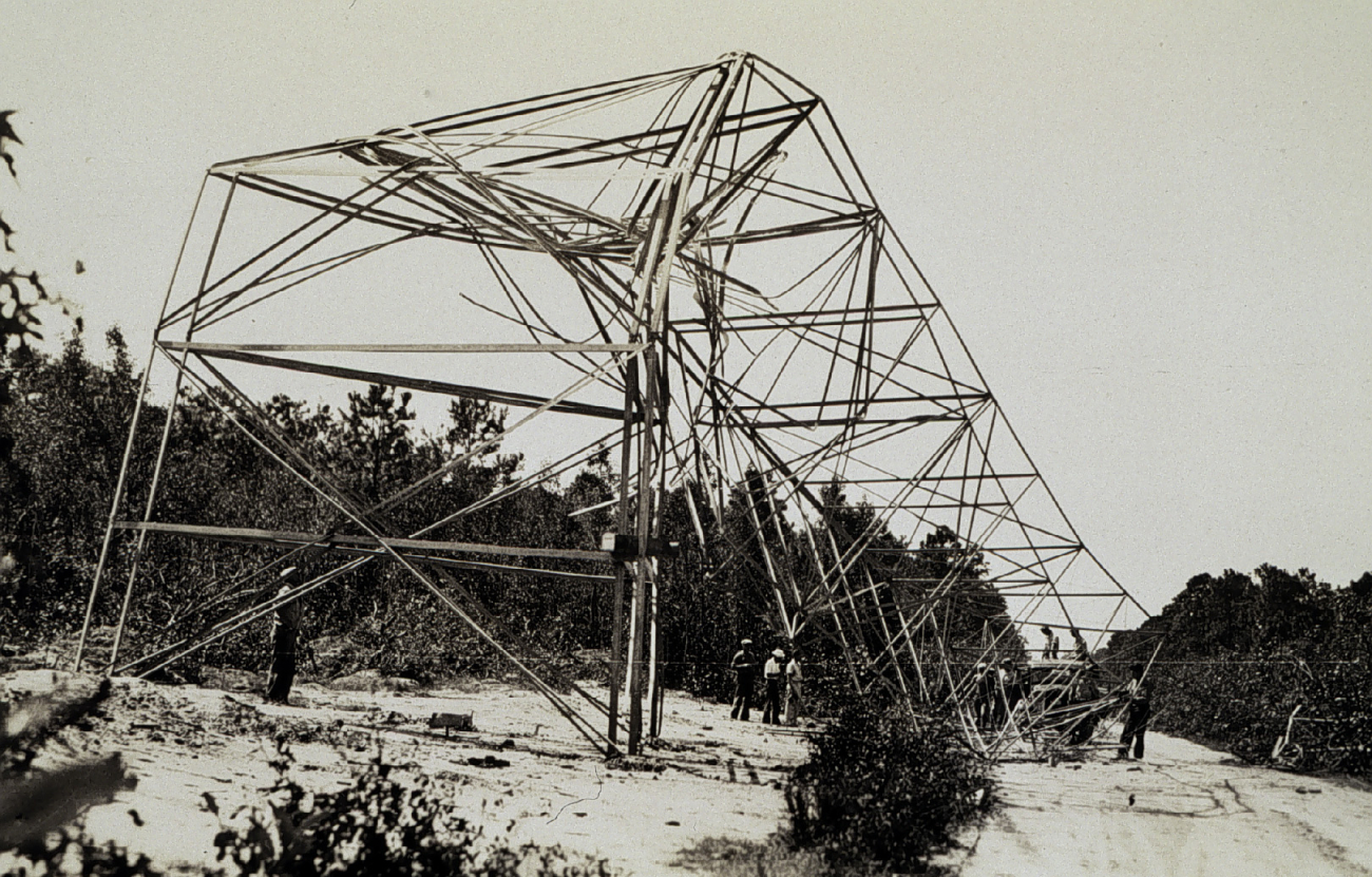 Tower blown down during September 1933 hurricane