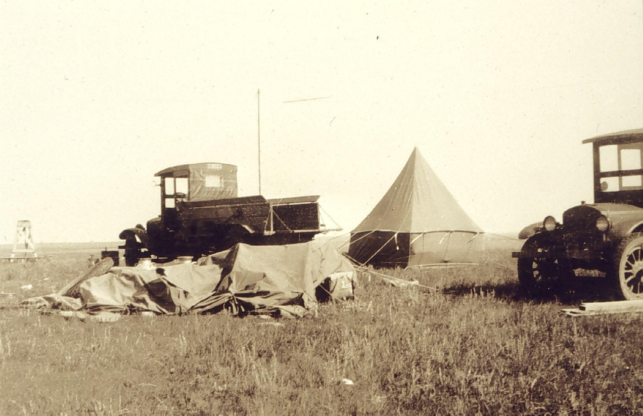 Camp at Station Wall South Base with tent blown down by high wind
