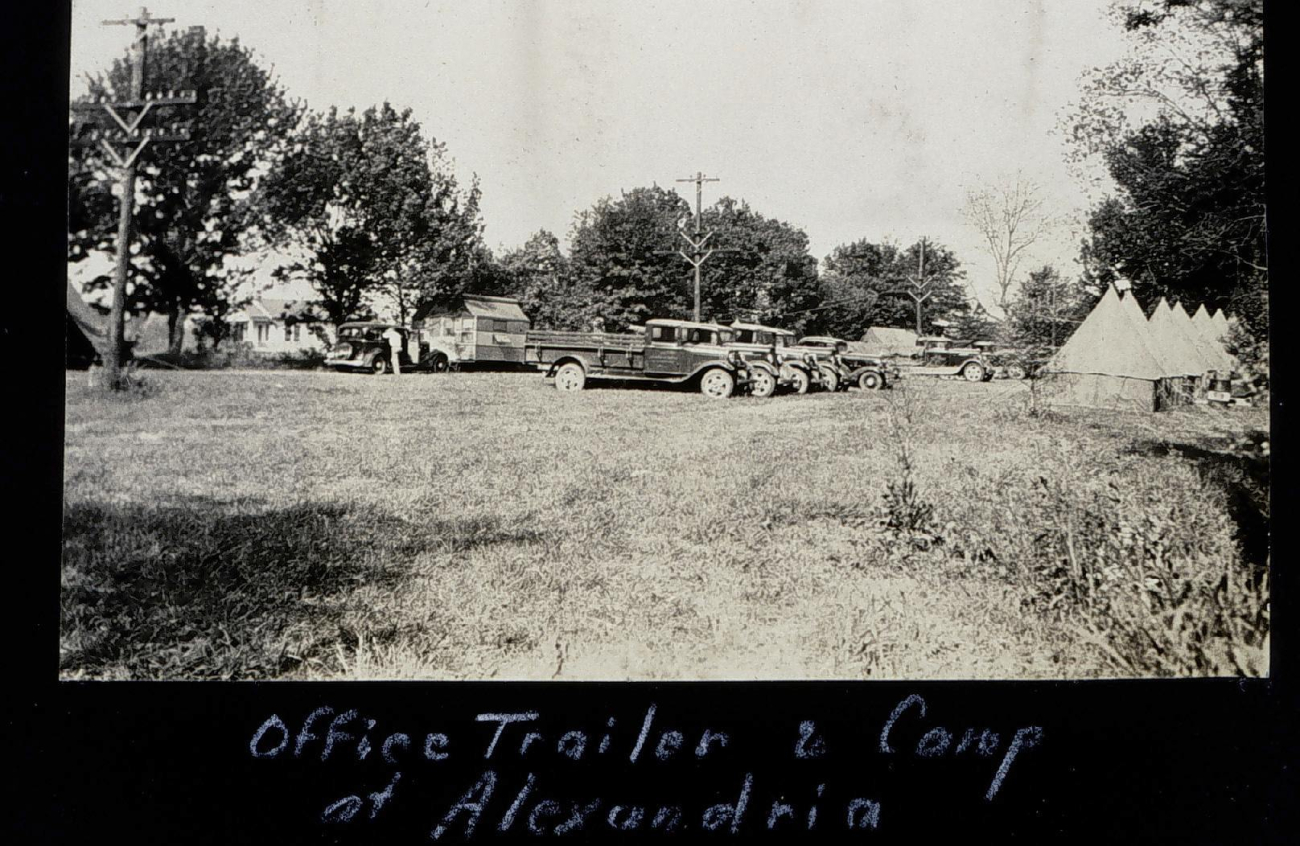 Office trailer and camp at Alexandria