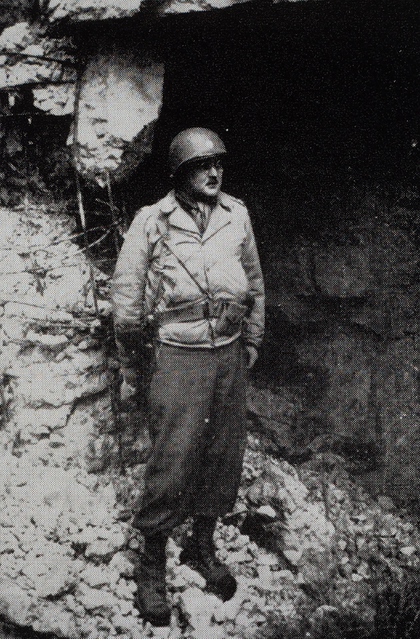 Lieutenant Colonel Earle Deily inspecting the remnants of the Maginot Line