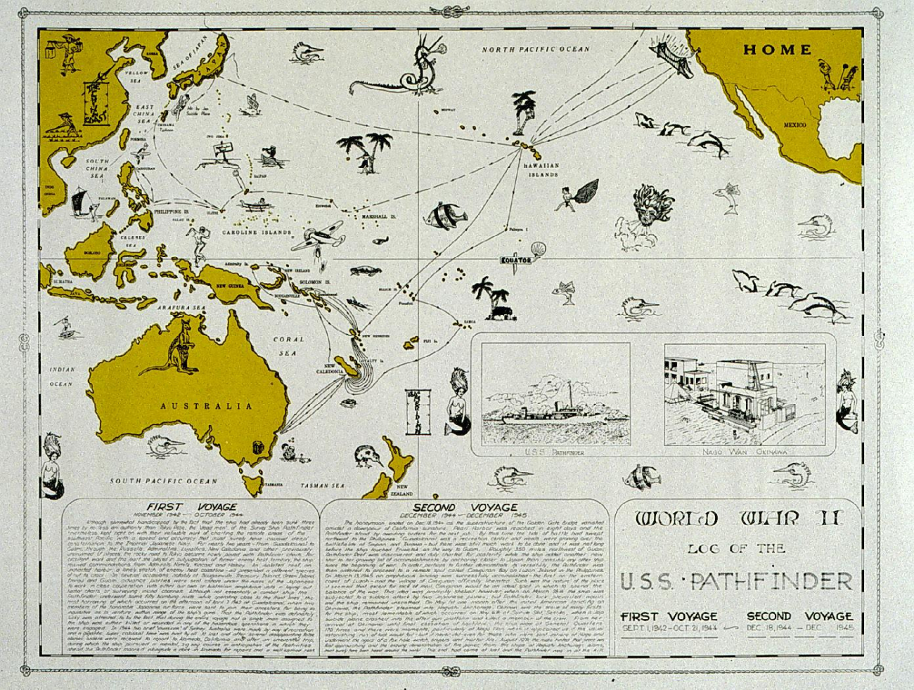 Souvenir chart of the PATHFINDER service in World War II