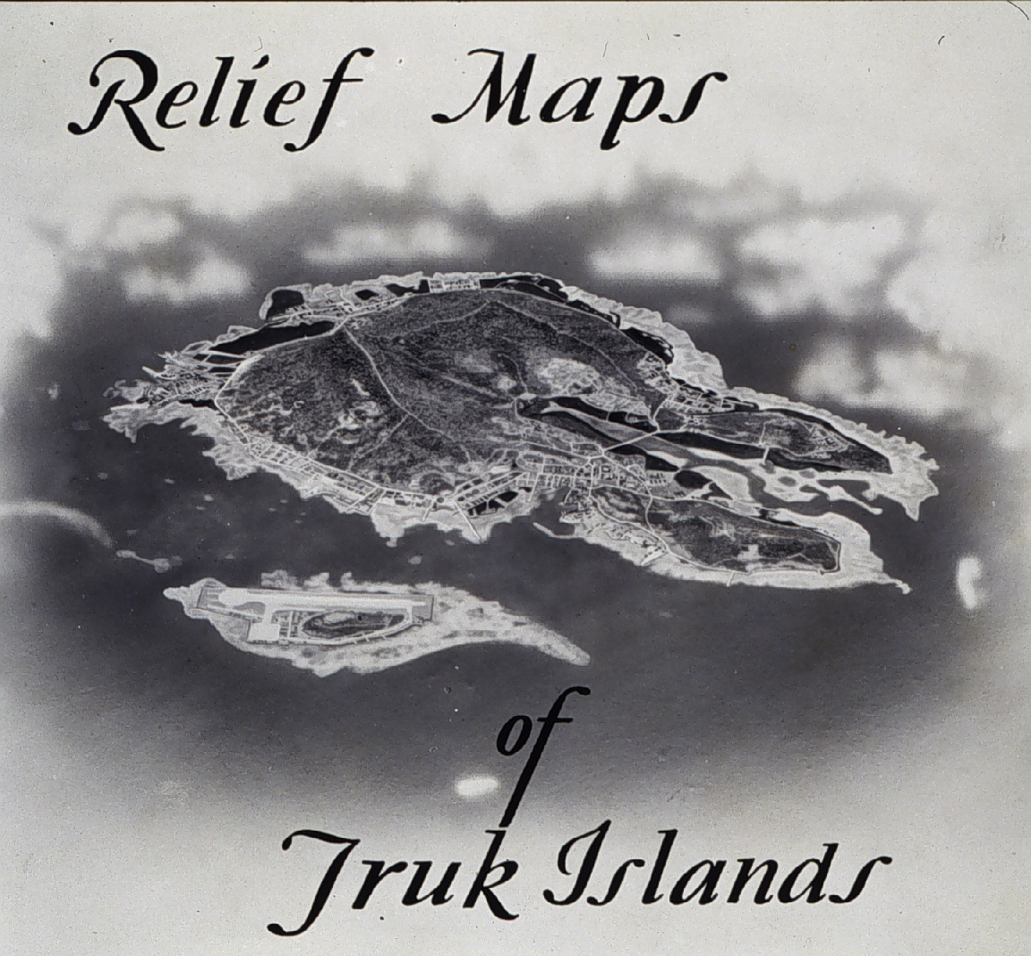 Relief map of Truk Island developed to guide bombing missions
