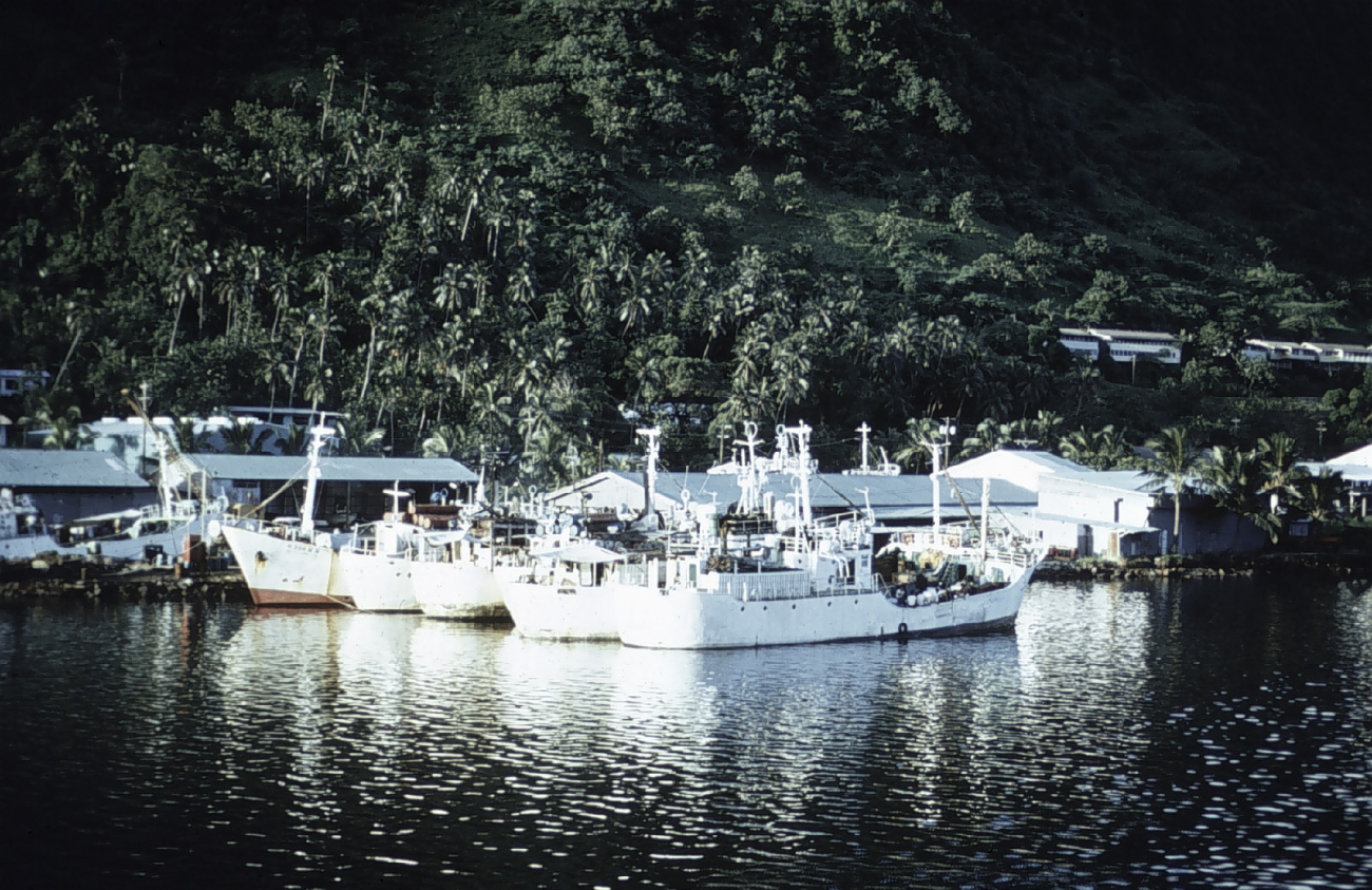 Tuna boats in the harbor at Pago Pago