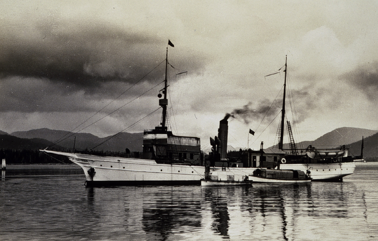 Coast and Geodetic Survey Steamer EXPLORER with launches alongside