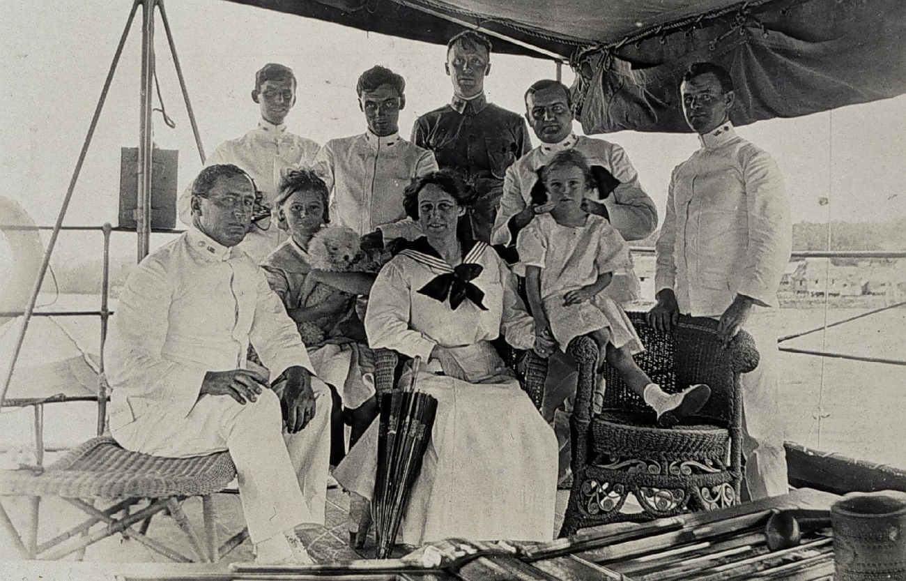 Wives, children, and pets accompanied the ship's in the early days
