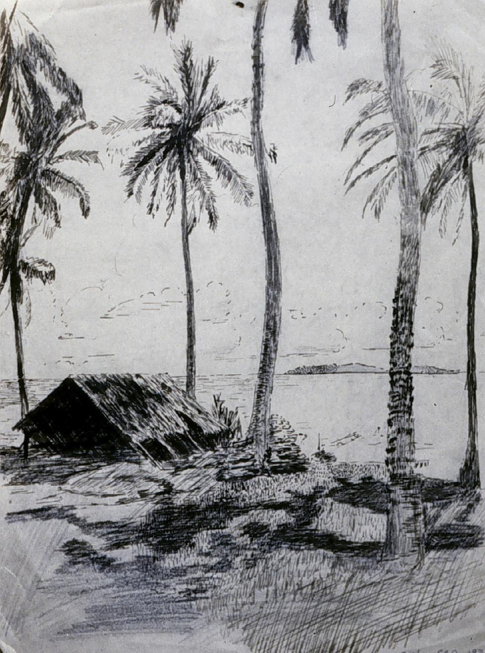 Sketch of a Coast Survey camp site