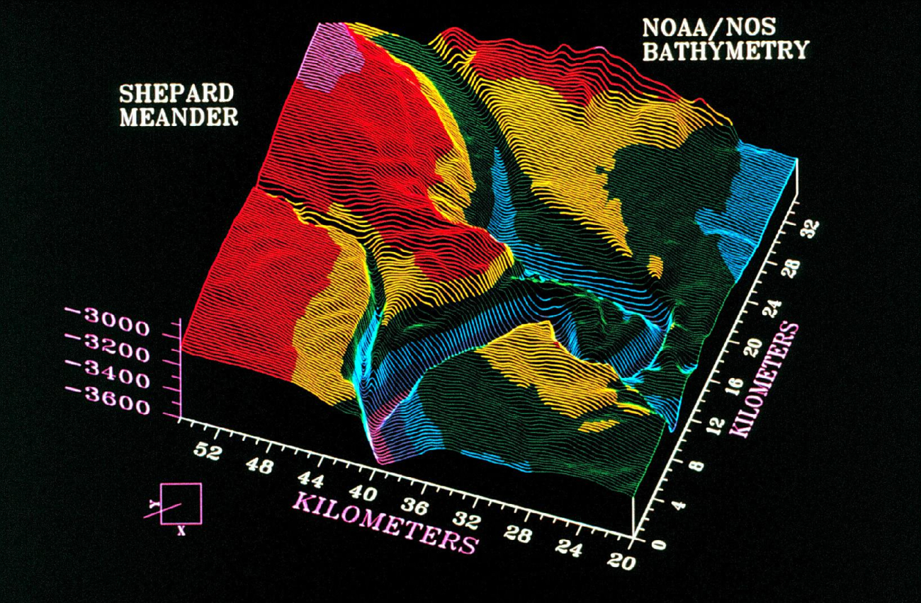 3-D image from NOAA Exclusive Economic Zone Mapping Project