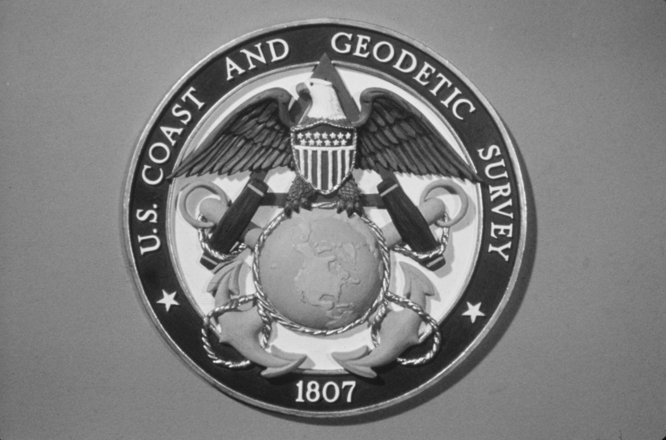 Black and white version of Coast and Geodetic Survey emblem