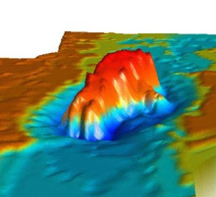Multi-beam 3-D image of sunken vessel