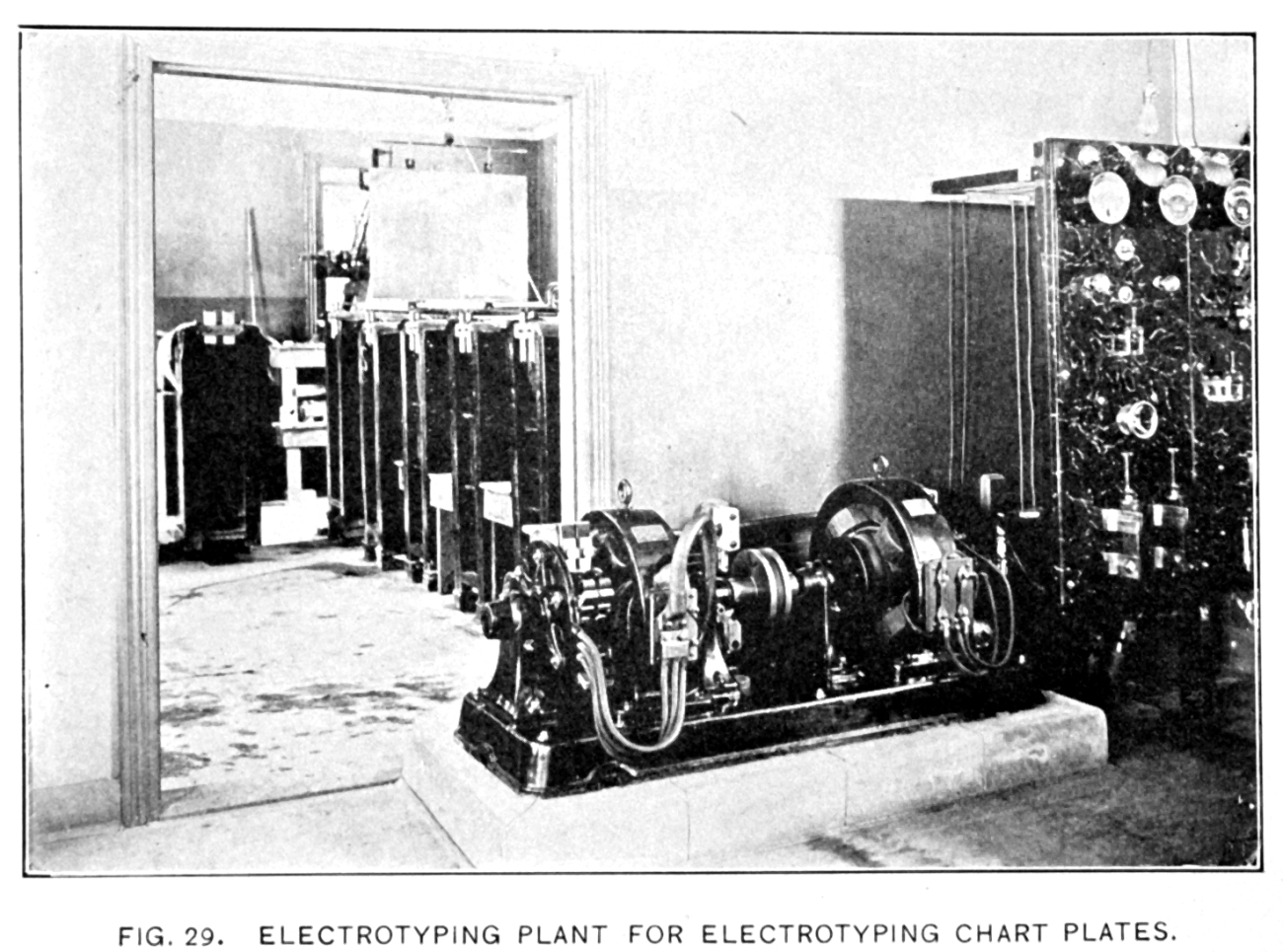 Electrotyping plant for electrotyping chart plates