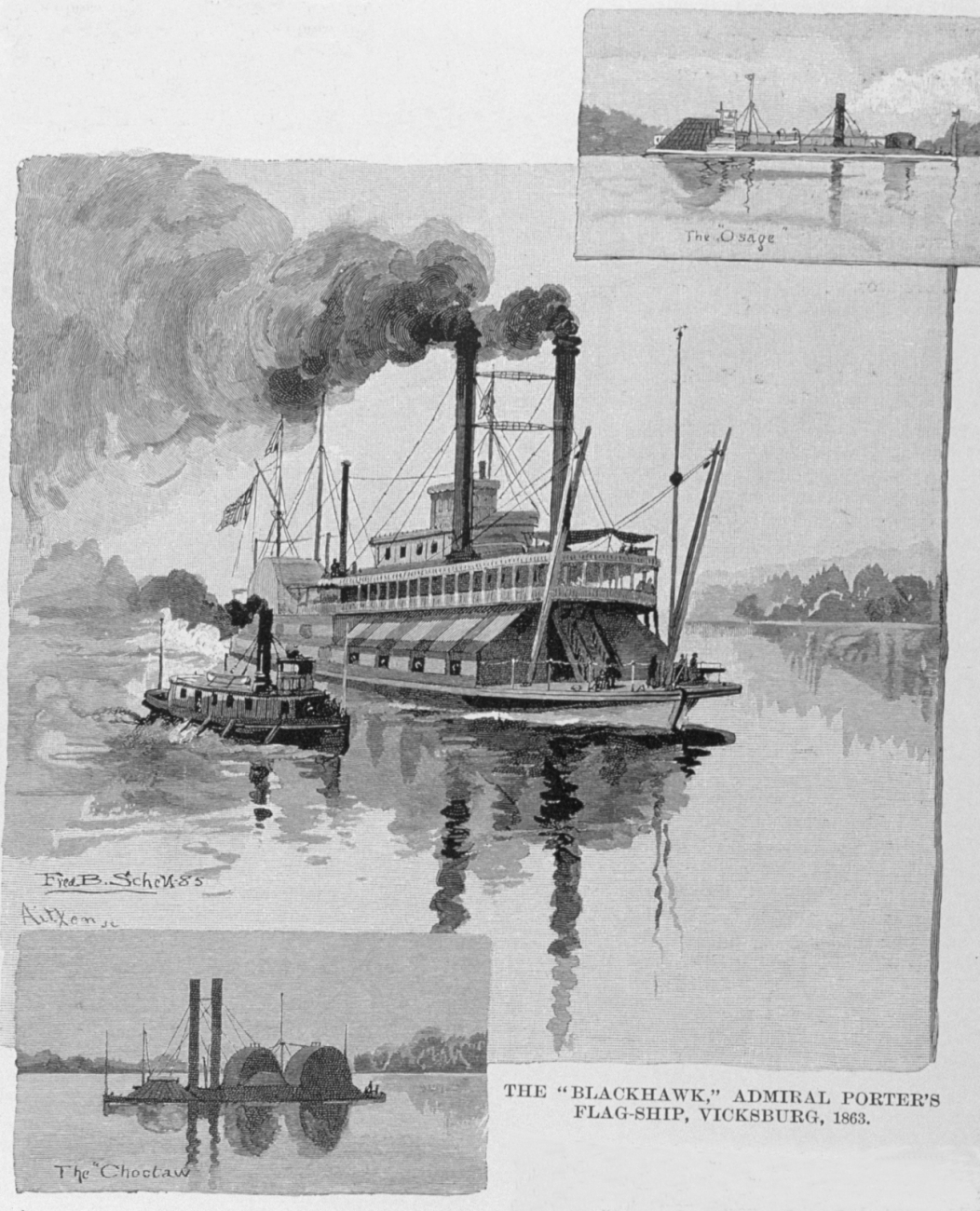 The BLACKHAWK, Admiral Porter's flagship during the Vicksburg campaign