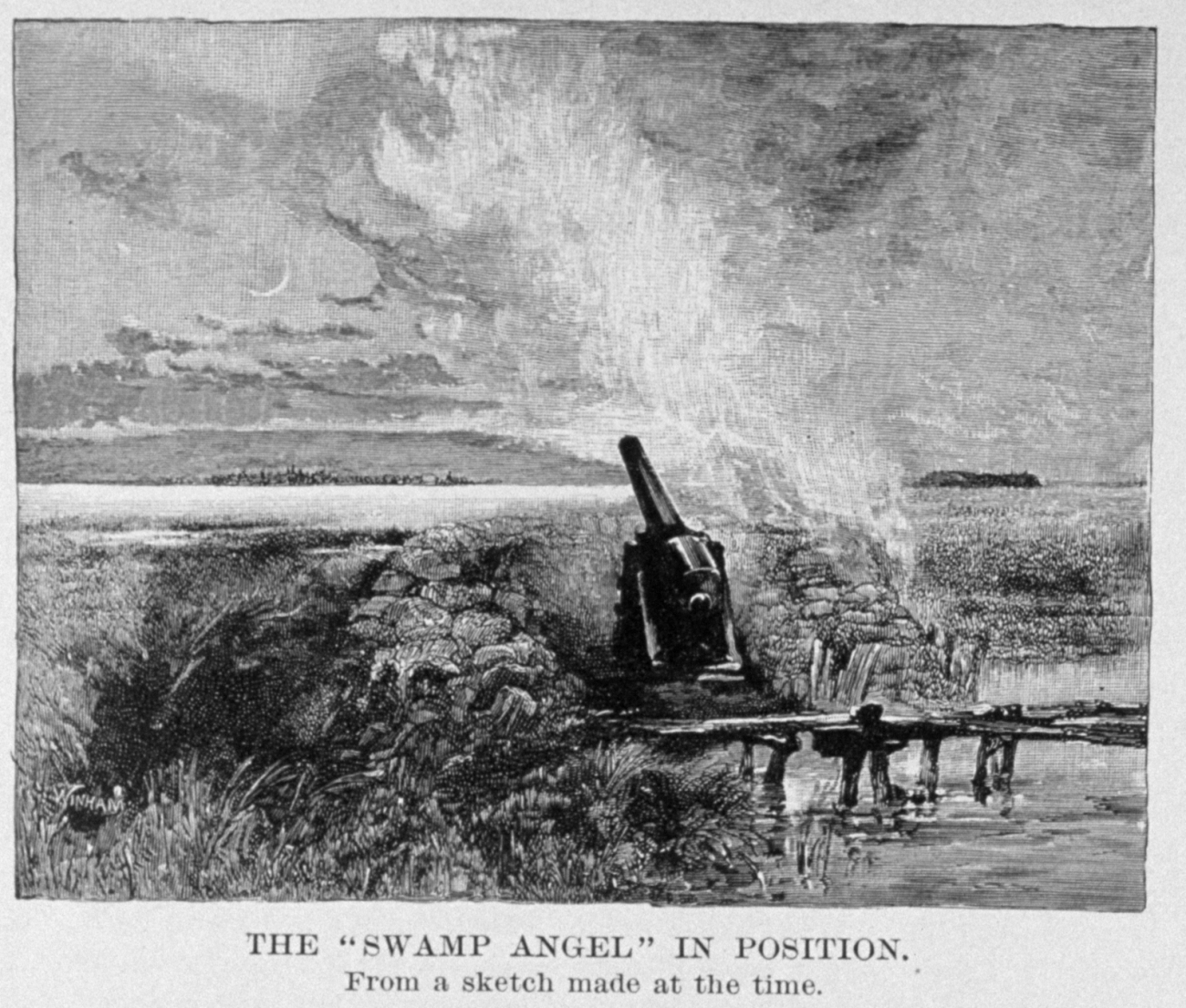 The Swamp Angel in position and ready to fire on Charleston