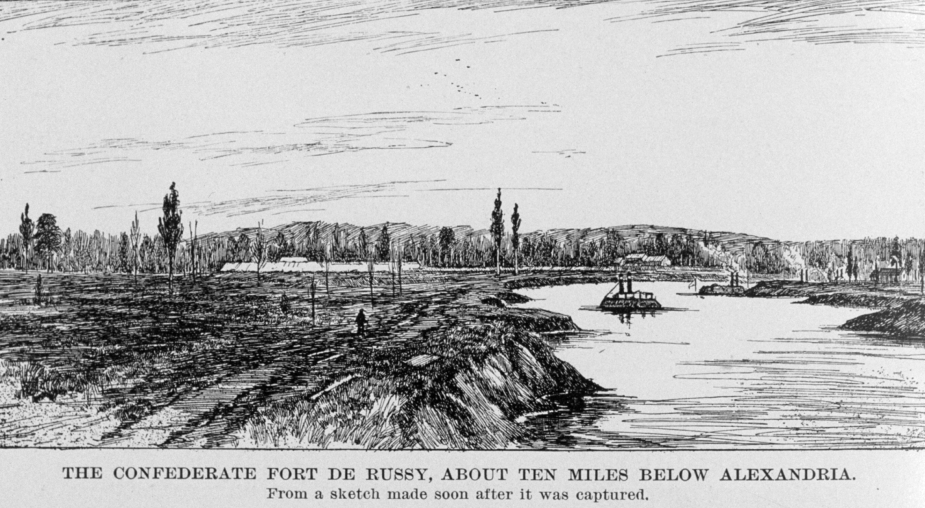 The Confederate Fort De Russy from a sketch made by Clarence Fendall of theCoast Survey