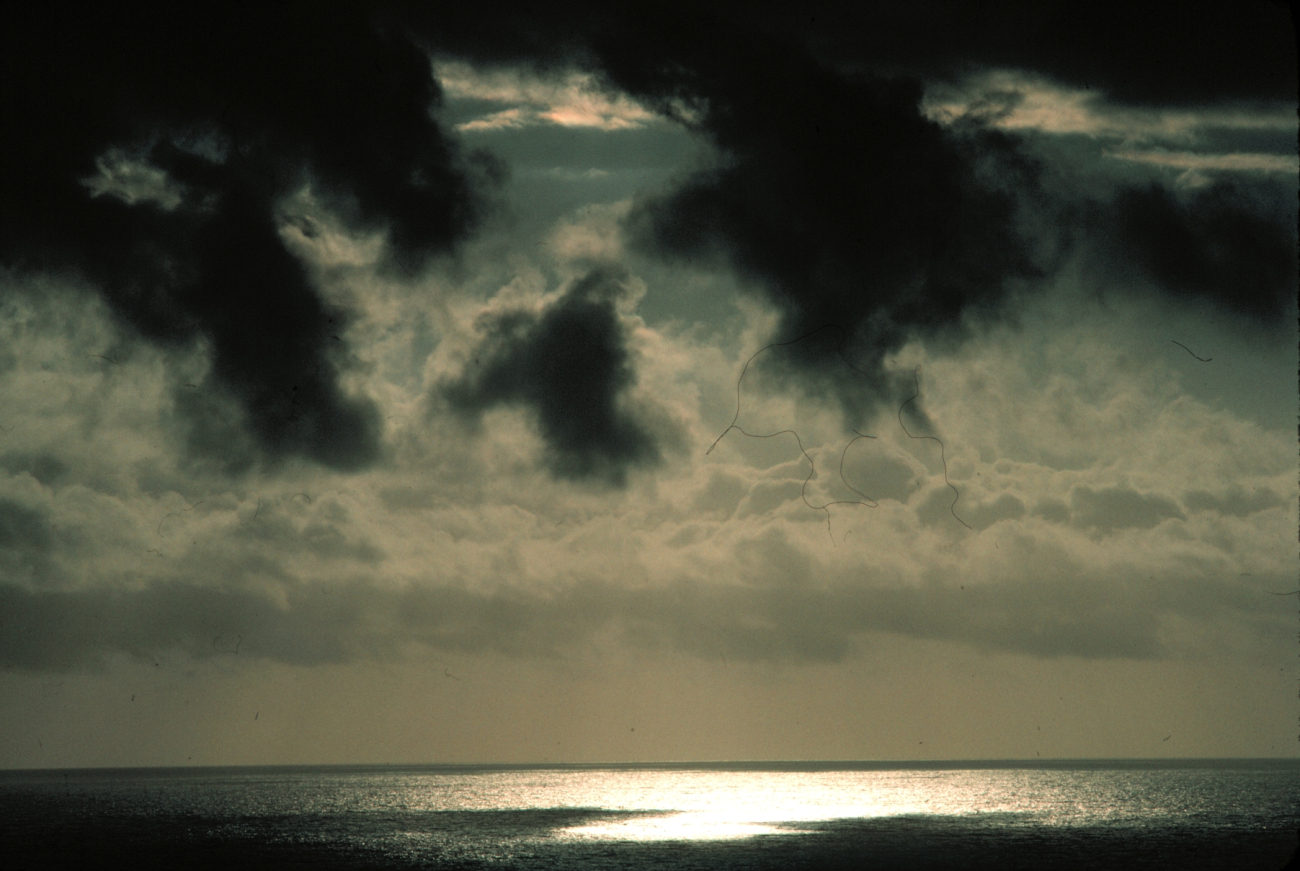 Late afternoon sun reflecting on the Pacific