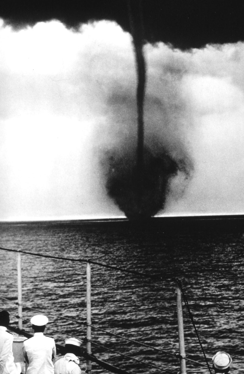 Waterspout observed by crew of USS PITTSBURGH off mouth of Yangtze River