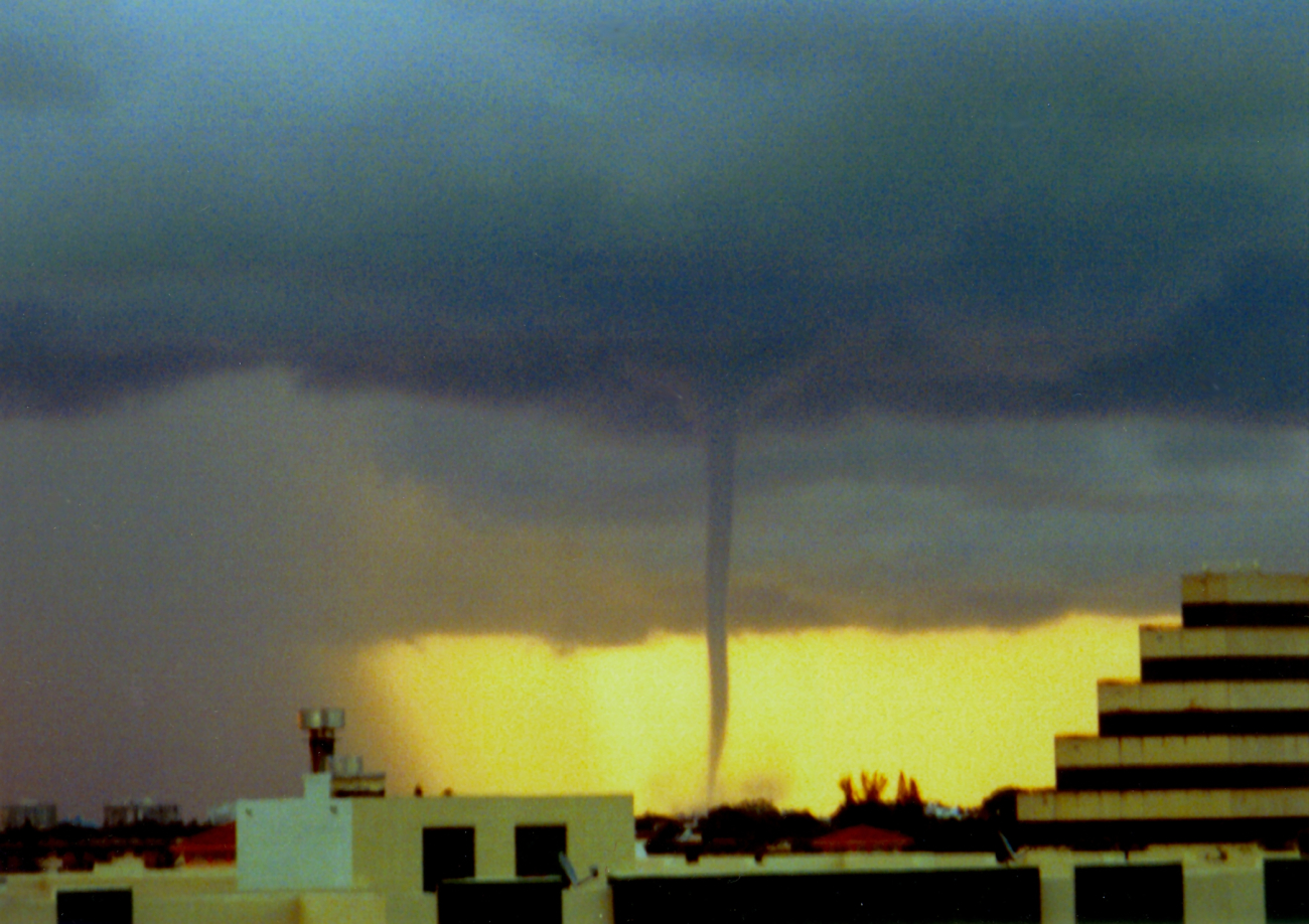 A waterspout off the coast of Miami