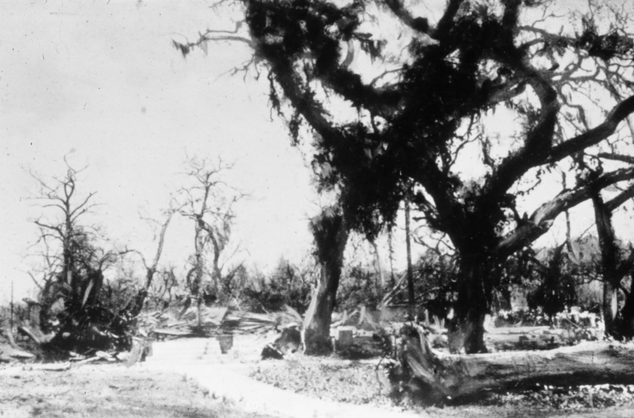 The remains of Trinity Episcopal Church after Hurricane Camille