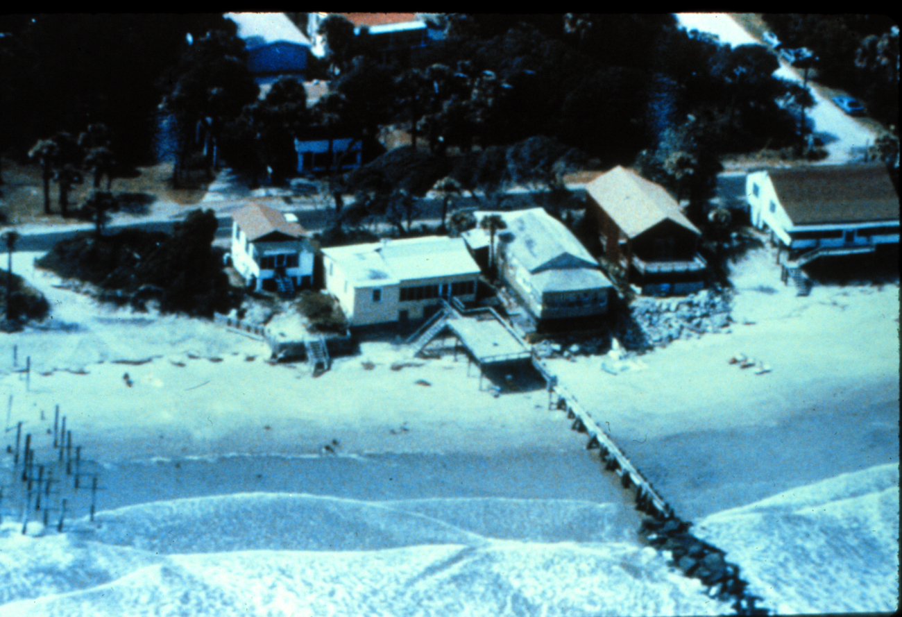 Homes at Folly Beach, South Carolina, before Hurricane Hugo