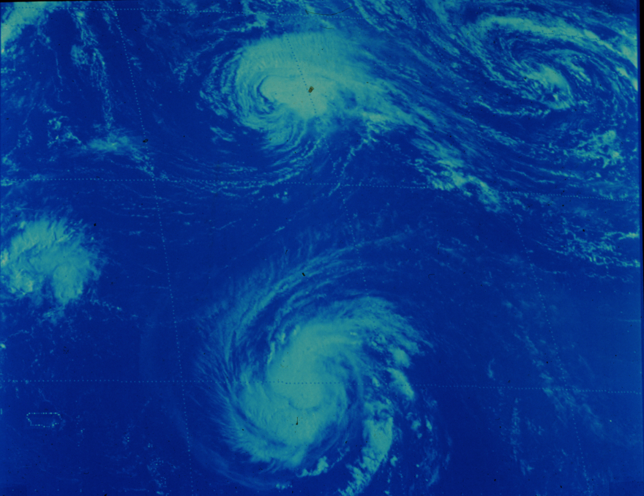 Hurricanes Emmy and Frances in the north central Atlantic Ocean