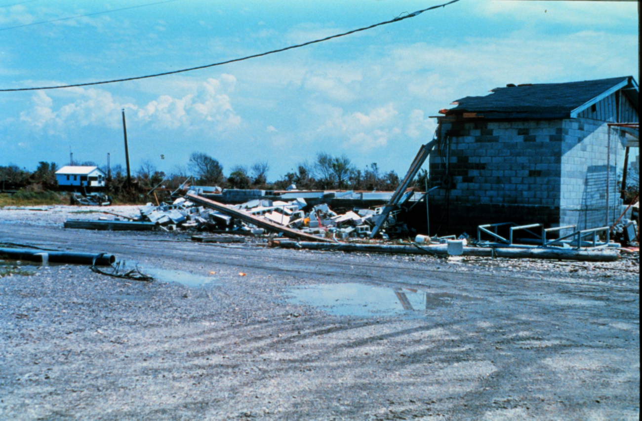 Hurricane Andrew - The Cocodrie Petroleum Transfer Depot south of DulacDifficult to tell whether damage from wind or surgeEither way, the results are the sameEven as a Category 3 storm, Andrew still packed a mighty punch
