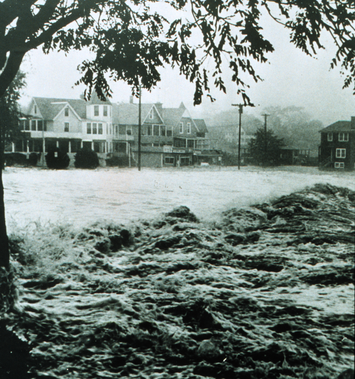 Flooding in the aftermath of Hurricane Carol