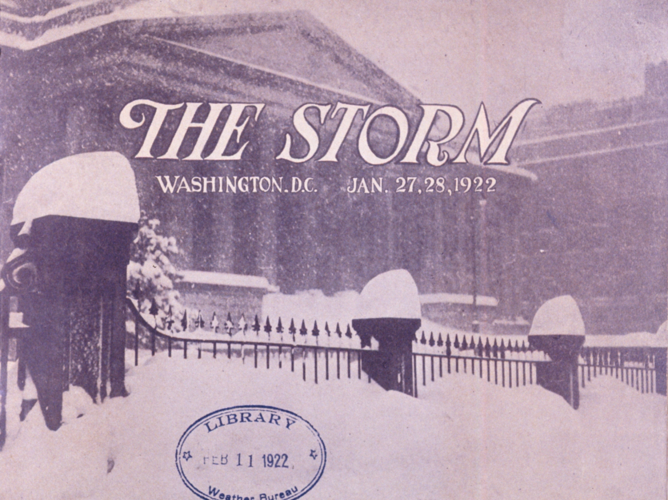 Cover page to photo essay on The Storm commemorating the Knickerbockerstorm