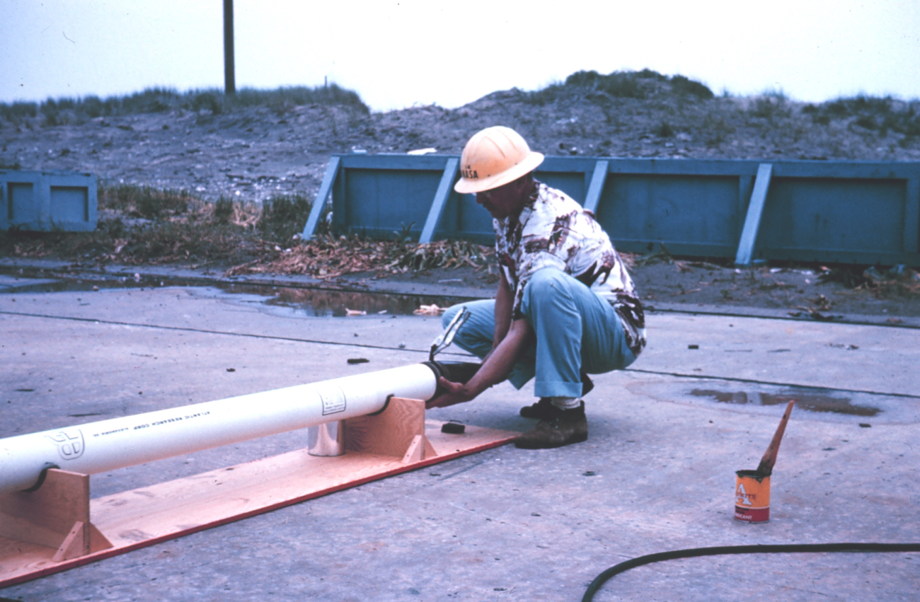 Securing the nose cone of an Atlantic Research Corporation meteorological rocket prior to launch