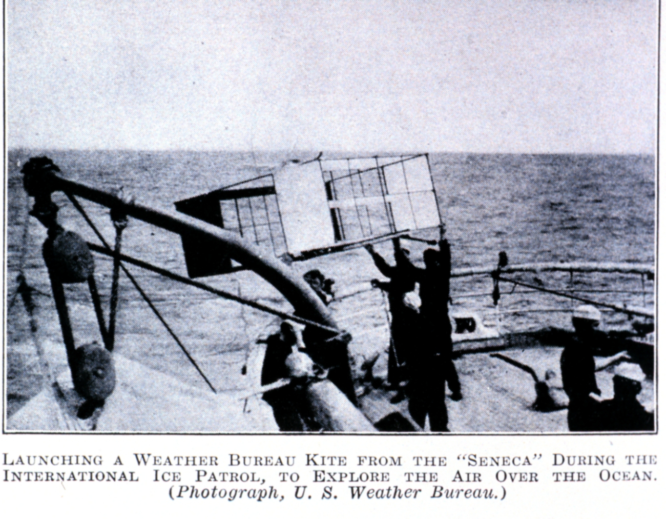 Launching a Weather Bureau Kite from the SENECA during the InternationalIce Patrol, to Explore the Air over the Ocean