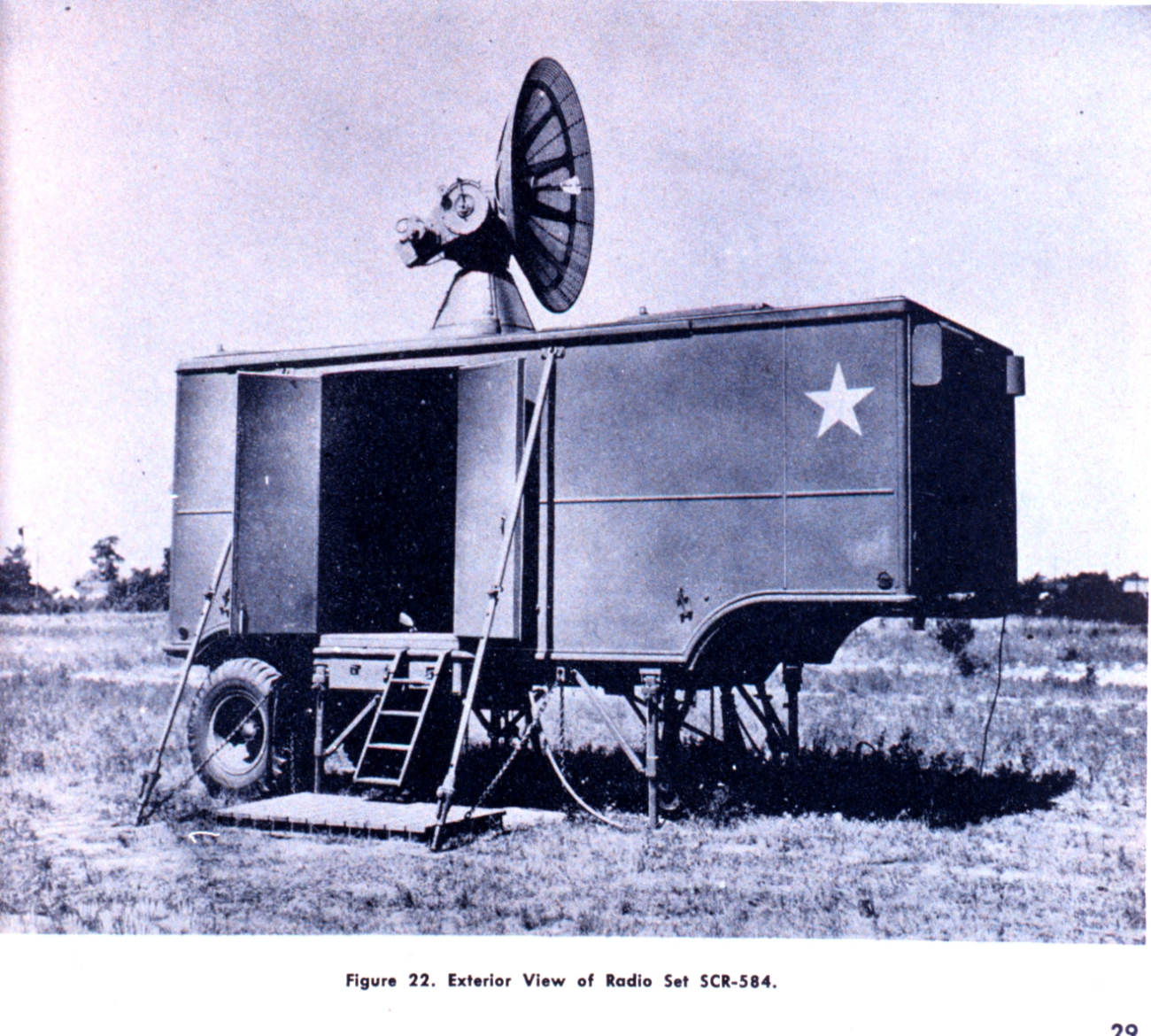 Exterior view of radio set SCR-584, a mobile radar unit