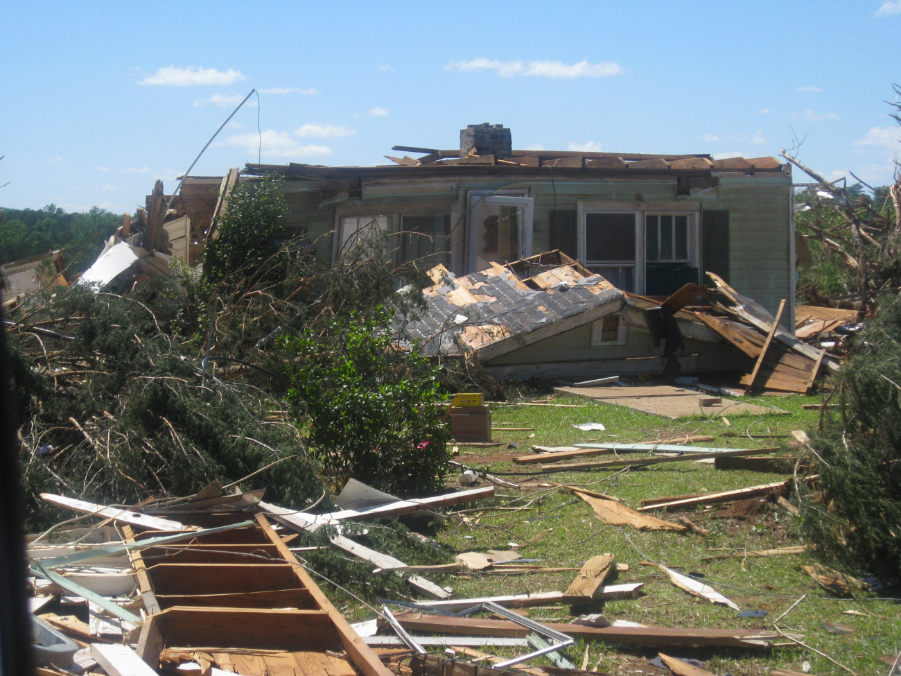Damage to home on Piedmont Road west of Barnesville from Barnesville from thePike, Lamar, Monroe, and Butts EF3 tornado