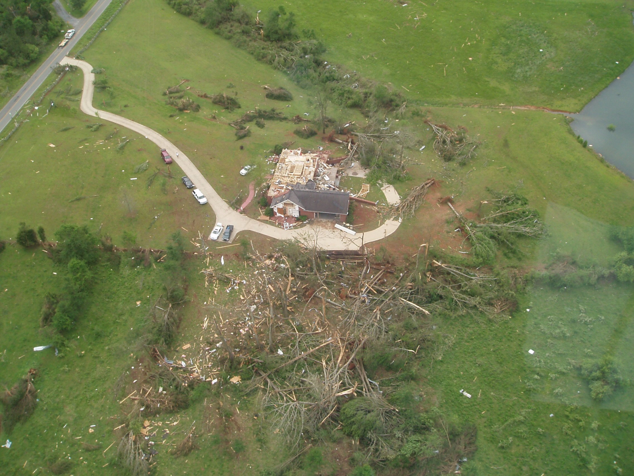 Damage to home on Old Cedartown Road just south of Lindale (Floyd County)